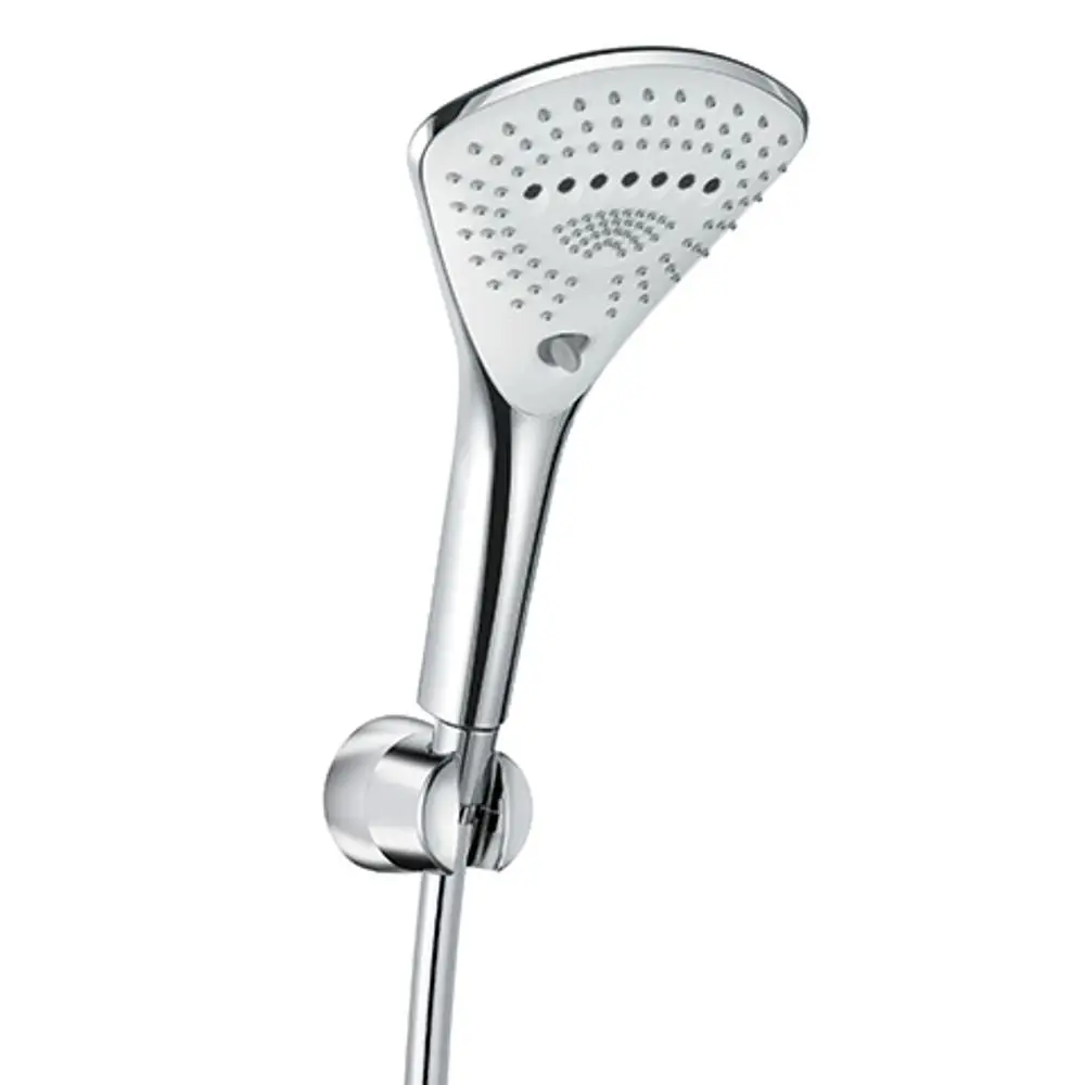 Kludi-Handbrause mit schwenkbarem Halter, verchromt, ergonomisches Design, mit mehreren Düsen zur Wasserausgabe, flexibler Schlauch.